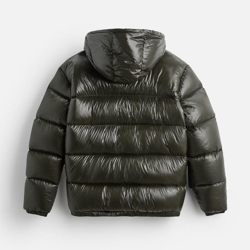 Pufferjacke – Schwarze Winter-Daunenjacke mit Kapuze für Männer-Chaps Herrenmode