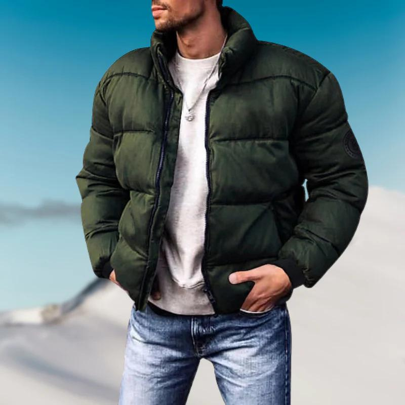 Pufferjacke – Warm – Mit Reißverschluss – Winterjacke für Herren-Grün-M-Chaps Herrenmode