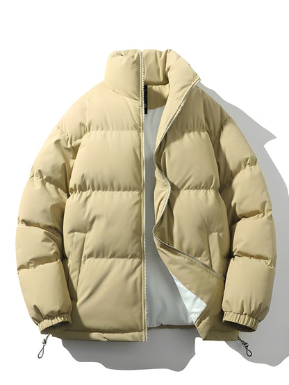 Pufferjacke - Warm gefütterte Herrenjacke in Übergröße für den Winter-Beige-S-Chaps Herrenmode