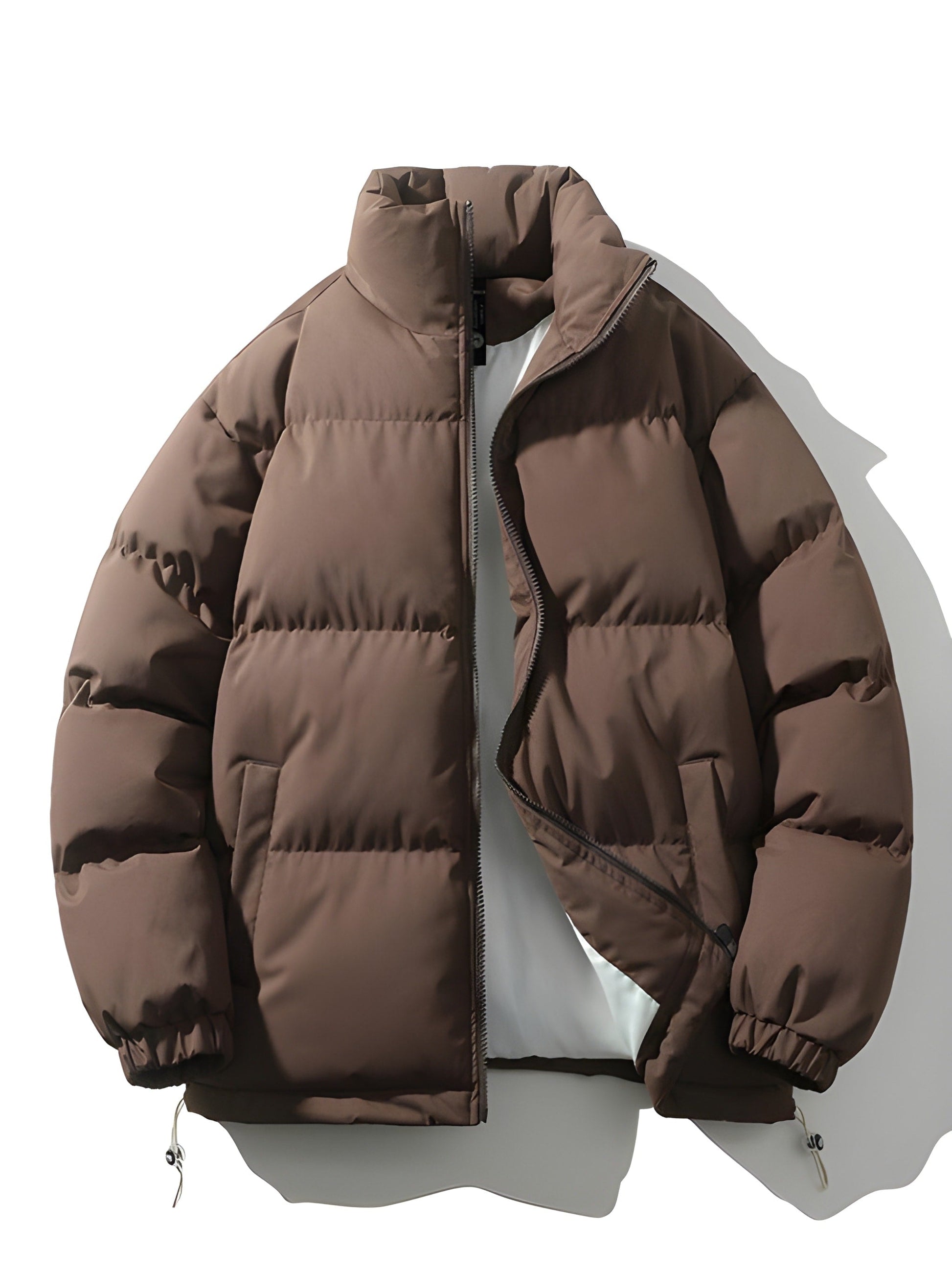 Pufferjacke - Warm gefütterte Herrenjacke in Übergröße für den Winter-Braun-S-Chaps Herrenmode