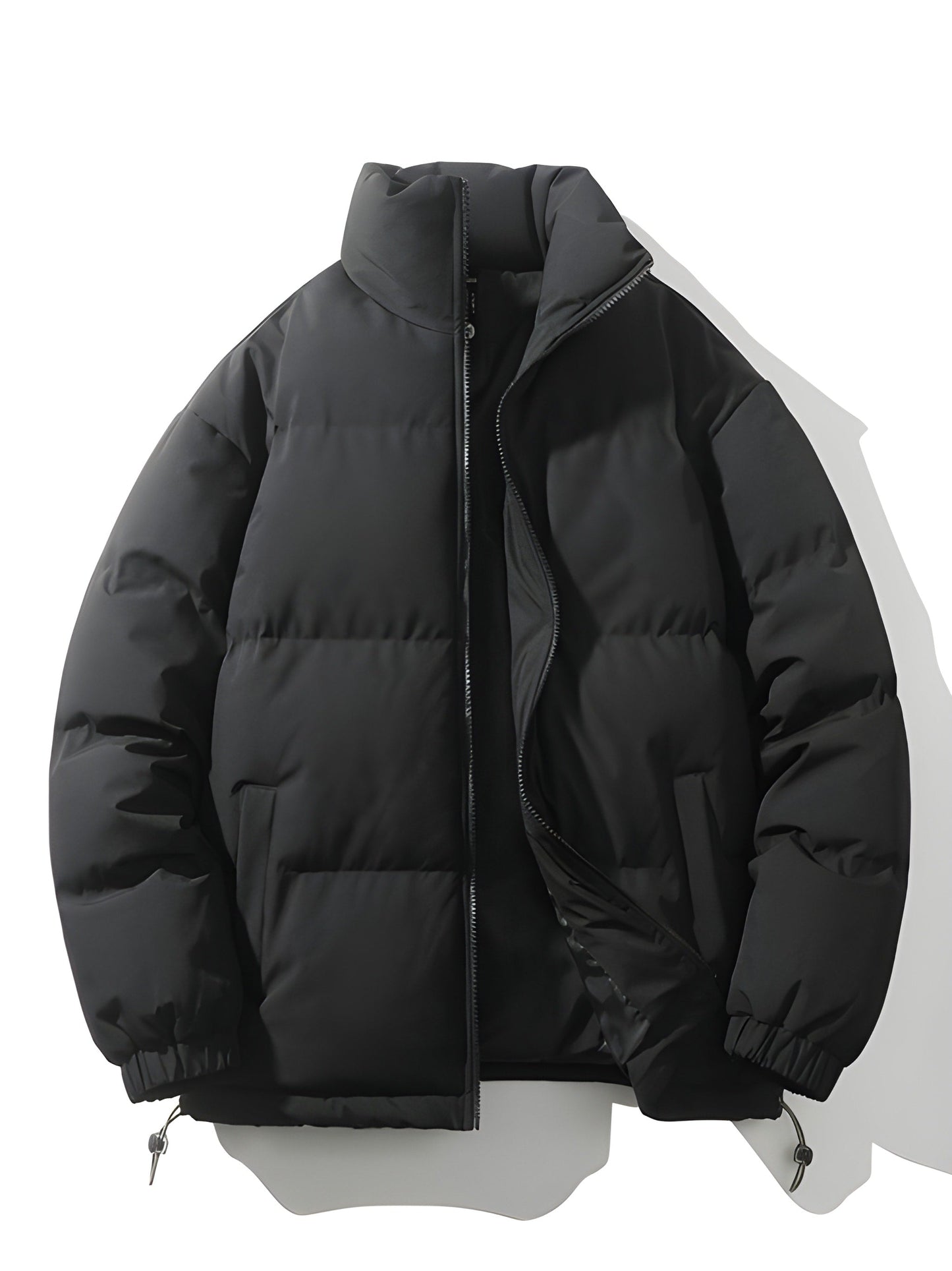 Pufferjacke - Warm gefütterte Herrenjacke in Übergröße für den Winter-Schwarz-S-Chaps Herrenmode
