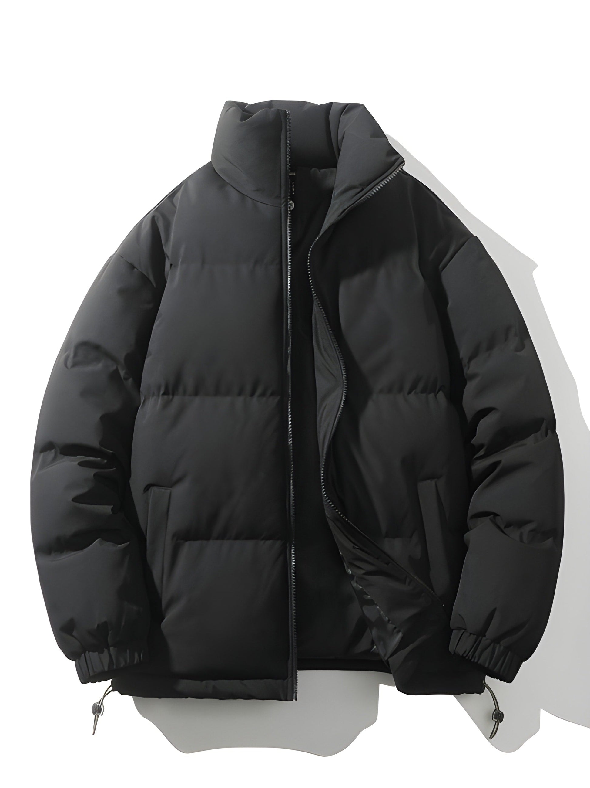 Pufferjacke - Warm gefütterte Herrenjacke in Übergröße für den Winter-Schwarz-S-Chaps Herrenmode