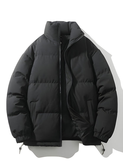 Pufferjacke - Warm gefütterte Herrenjacke in Übergröße für den Winter-Schwarz-S-Chaps Herrenmode