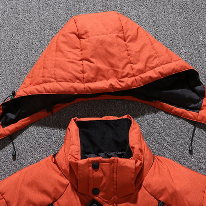 Pufferjacke - Warme Winter-Daunenjacke mit Kapuze und Reißverschluss für Männer-Chaps Herrenmode