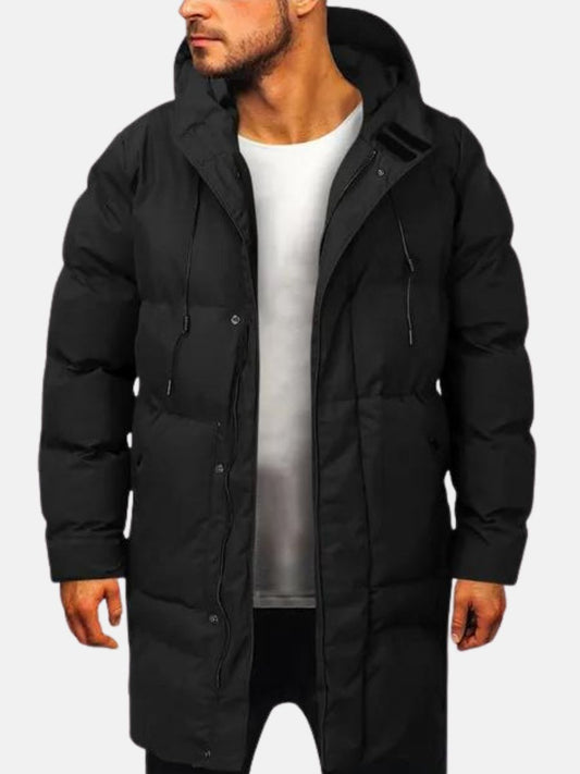 Pufferjacke – warm – mit Kapuze – Winterparka – Winterjacke für Männer-Schwarz-L-Chaps Herrenmode