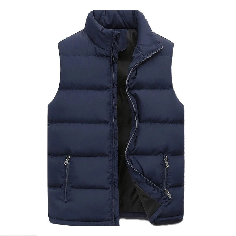Pufferweste - Ärmellos - Bodywarmer - Winterweste - Winterkleidung für Männer-Marineblau-S-Chaps Herrenmode
