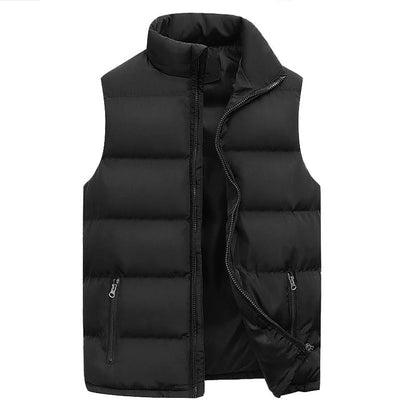 Pufferweste - Ärmellos - Bodywarmer - Winterweste - Winterkleidung für Männer-Schwarz-S-Chaps Herrenmode