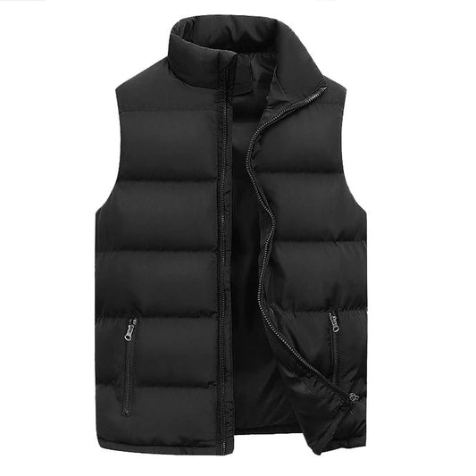Pufferweste - Ärmellos - Bodywarmer - Winterweste - Winterkleidung für Männer-Schwarz-S-Chaps Herrenmode