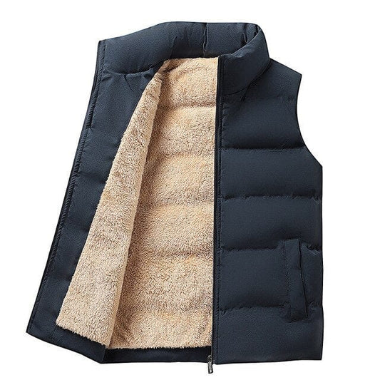 Pufferweste - Ärmellose gepolsterte Weste für Männer Winterweste-Marineblau-S-Chaps Herrenmode