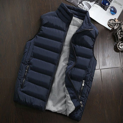 Pufferweste - Herren Zip-Up Winter Bodywarmer Winter Gilet-Marineblau-s-Chaps Herrenmode