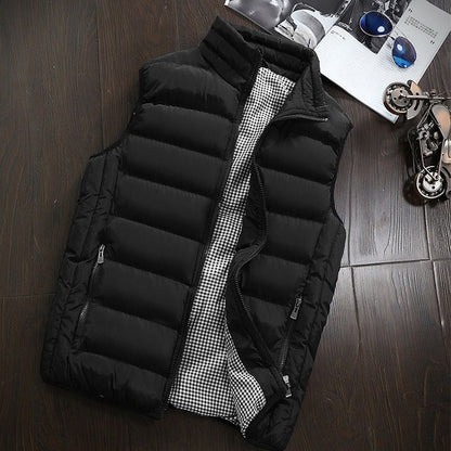 Pufferweste - Herren Zip-Up Winter Bodywarmer Winter Gilet-Schwarz-s-Chaps Herrenmode