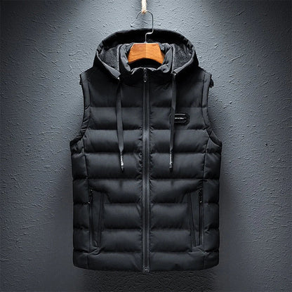 Pufferweste | Kapuzenweste | Weste | Winterweste | Herrenweste-Schwarz-S-Chaps Herrenmode