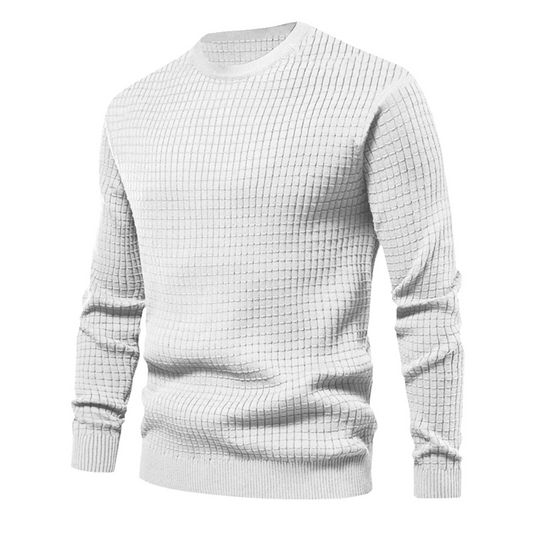 Pullover - Herren Langarm Rundhalsausschnitt Pullover Hemd-Weiß-M-Chaps Herrenmode