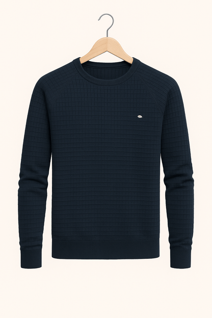 Pullover - Herren Rundhals Langarm Pullover Sweatshirt-Marineblau-S-Chaps Herrenmode