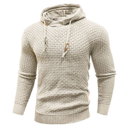 Pullover Hoodie - Kordelzug - Slim Fit - Kapuzenpulli - Hoodie für Männer-Beige-M-Chaps Herrenmode