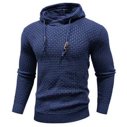 Pullover Hoodie - Kordelzug - Slim Fit - Kapuzenpulli - Hoodie für Männer-Blau-M-Chaps Herrenmode