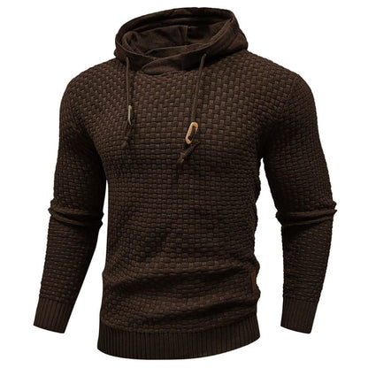 Pullover Hoodie - Kordelzug - Slim Fit - Kapuzenpulli - Hoodie für Männer-Braun-M-Chaps Herrenmode