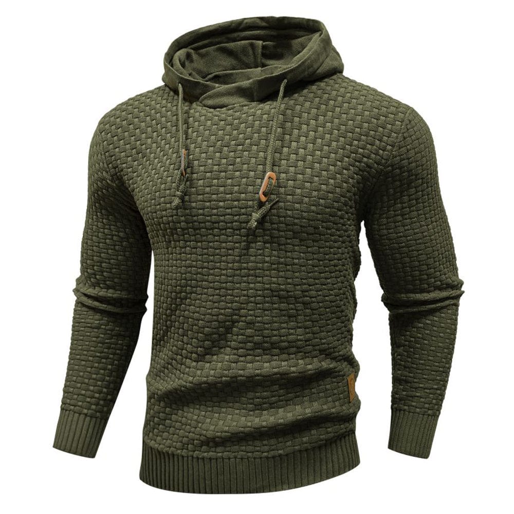 Pullover Hoodie - Kordelzug - Slim Fit - Kapuzenpulli - Hoodie für Männer-Dunkelgrün-M-Chaps Herrenmode