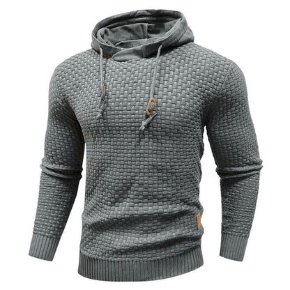 Pullover Hoodie - Kordelzug - Slim Fit - Kapuzenpulli - Hoodie für Männer-Grau-M-Chaps Herrenmode