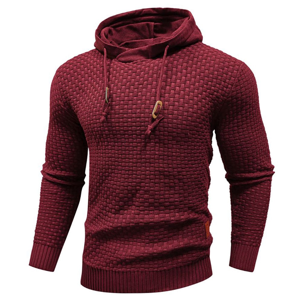 Pullover Hoodie - Kordelzug - Slim Fit - Kapuzenpulli - Hoodie für Männer-Rot-M-Chaps Herrenmode