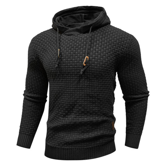 Pullover Hoodie - Kordelzug - Slim Fit - Kapuzenpulli - Hoodie für Männer-Schwarz-M-Chaps Herrenmode