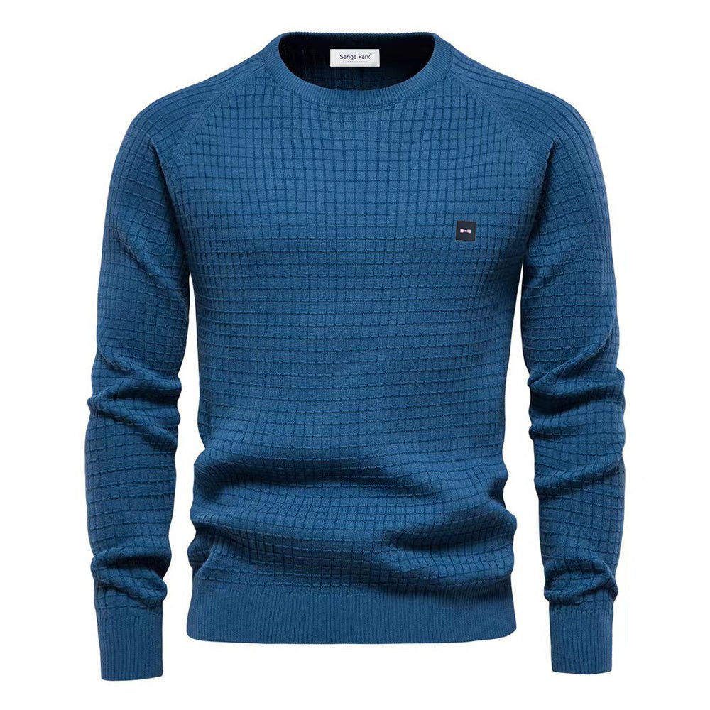 Pullover | Langarm | Rundhalsausschnitt | Strickpullover | Herrenbekleidung-Blau-S-Chaps Herrenmode