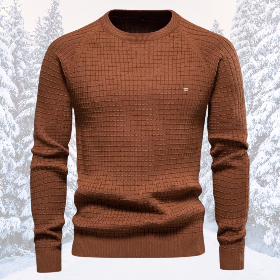 Pullover | Langarm | Rundhalsausschnitt | Strickpullover | Herrenbekleidung-Braun-S-Chaps Herrenmode