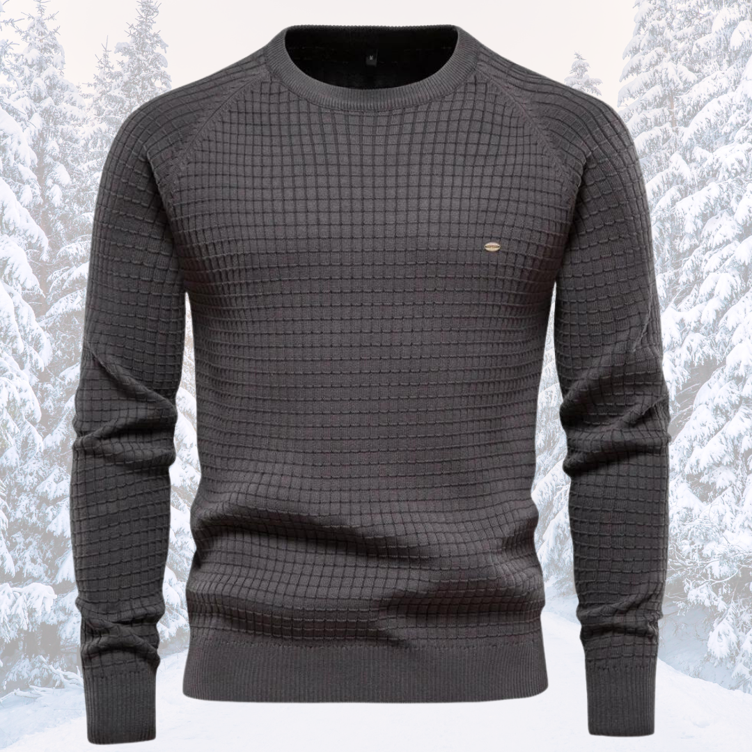Pullover | Langarm | Rundhalsausschnitt | Strickpullover | Herrenbekleidung-Dunkelgrau-S-Chaps Herrenmode