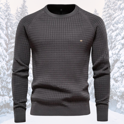 Pullover | Langarm | Rundhalsausschnitt | Strickpullover | Herrenbekleidung-Dunkelgrau-S-Chaps Herrenmode
