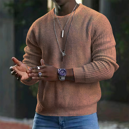 Pullover | Rundhalsausschnitt | Langarm | Pullover | Herrenbekleidung-Khaki-M-Chaps Herrenmode