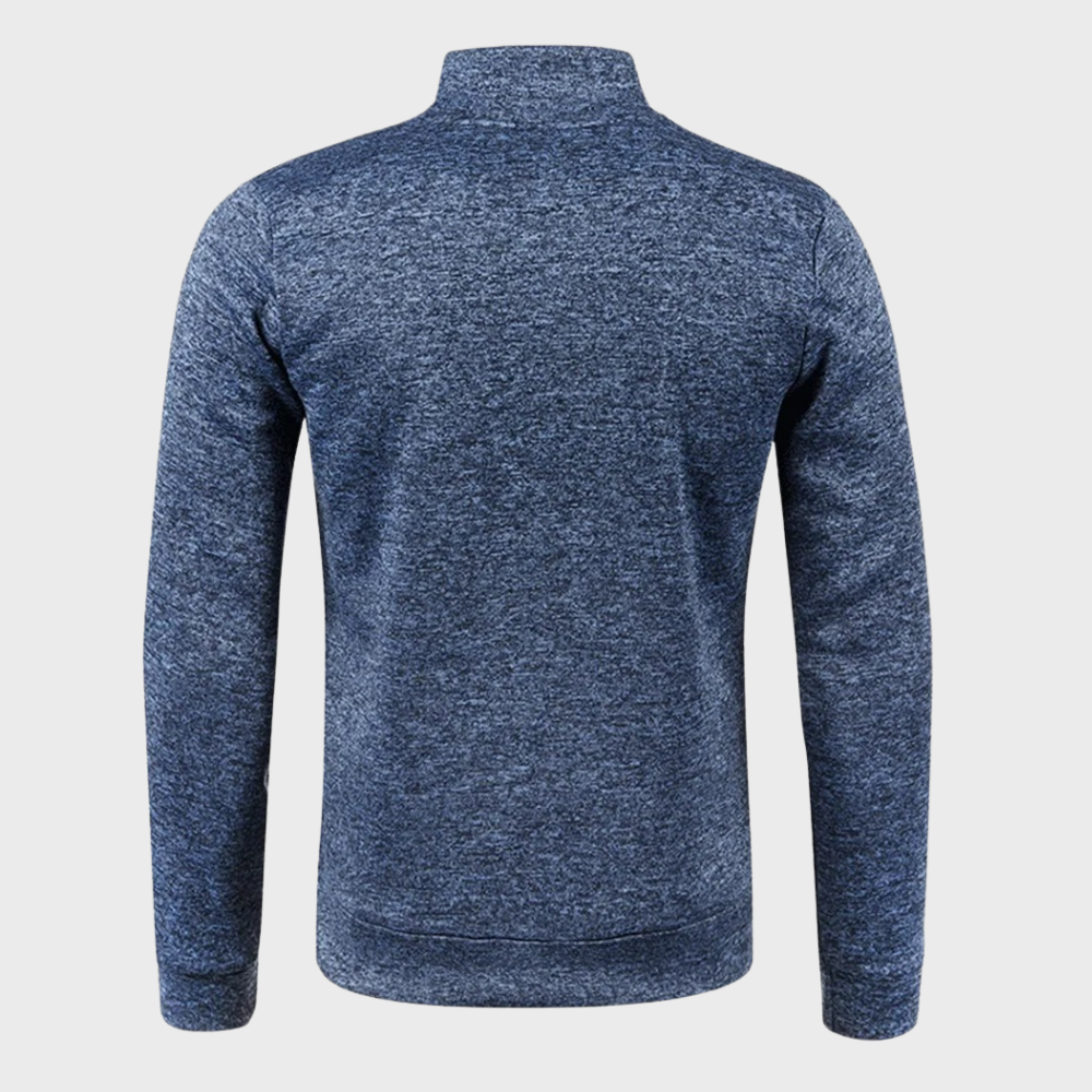 Pullover mit halbem Reißverschluss – Lässig – Langarm – Sweatshirt mit halbem Reißverschluss – Herren-Pullover mit Viertelreißverschluss-Chaps Herrenmode