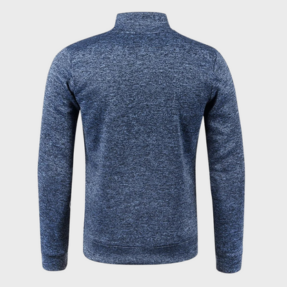 Pullover mit halbem Reißverschluss – Lässig – Langarm – Sweatshirt mit halbem Reißverschluss – Herren-Pullover mit Viertelreißverschluss-Chaps Herrenmode