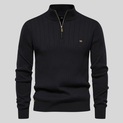 Pullover mit halbem Reißverschluss | Stehkragen | Langarm | Strickpullover | Winterkleidung für Herren-Chaps Herrenmode