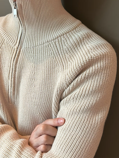 Pullover mit halbem Reißverschluss – warmer, langärmliger Strickpullover für Herren-Chaps Herrenmode
