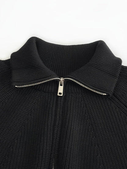 Pullover mit halbem Reißverschluss – warmer, langärmliger Strickpullover für Herren-Chaps Herrenmode
