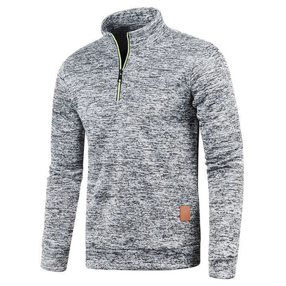 Pullover mit kurzem Reißverschluss | Langarmshirt | Elastisch | Sweatshirt mit halbem Reißverschluss | Herrenbekleidung-Chaps Herrenmode