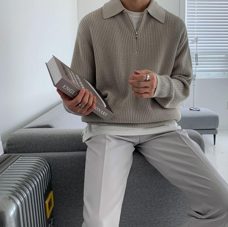 Quarter Zip Pullover | Collared | Half Zip | Strickpullover | Herrenstrickwaren-Chaps Herrenmode