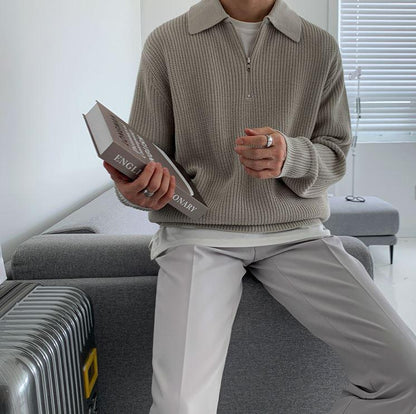 Quarter Zip Pullover | Collared | Half Zip | Strickpullover | Herrenstrickwaren-Chaps Herrenmode