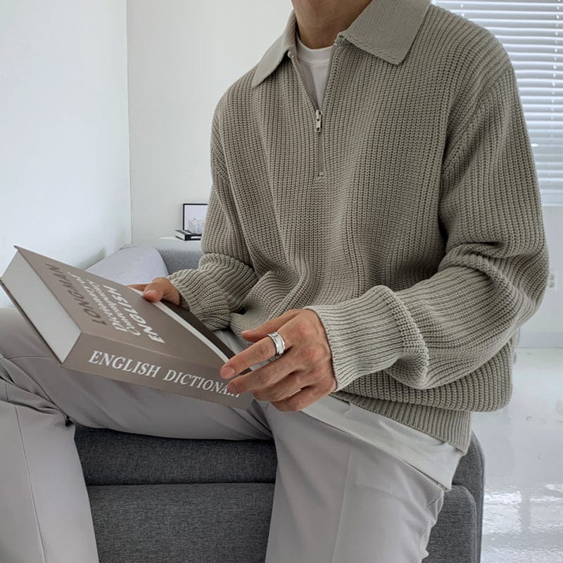 Quarter Zip Pullover | Collared | Half Zip | Strickpullover | Herrenstrickwaren-Chaps Herrenmode