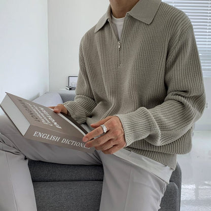 Quarter Zip Pullover | Collared | Half Zip | Strickpullover | Herrenstrickwaren-Chaps Herrenmode