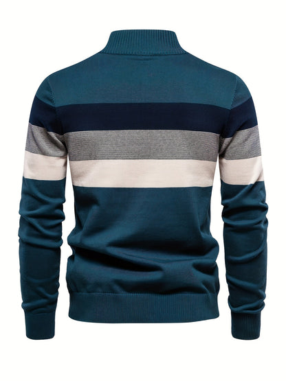 Quarter Zip Pullover - Pullover mit halbem Reißverschluss für Männer - Strickpullover-Chaps Herrenmode