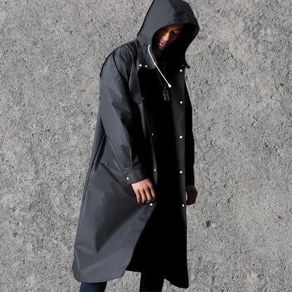 Regenmantel für Herren | Mit Kapuze | Zum Zuknöpfen | Langer Regenmantel | Wasserdichter Mantel-Chaps Herrenmode