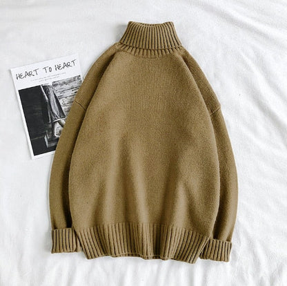 Rollkragenpullover - Herren Rollkragenpullover in Übergröße Strickpullover-Dunkelbeige-M-Chaps Herrenmode