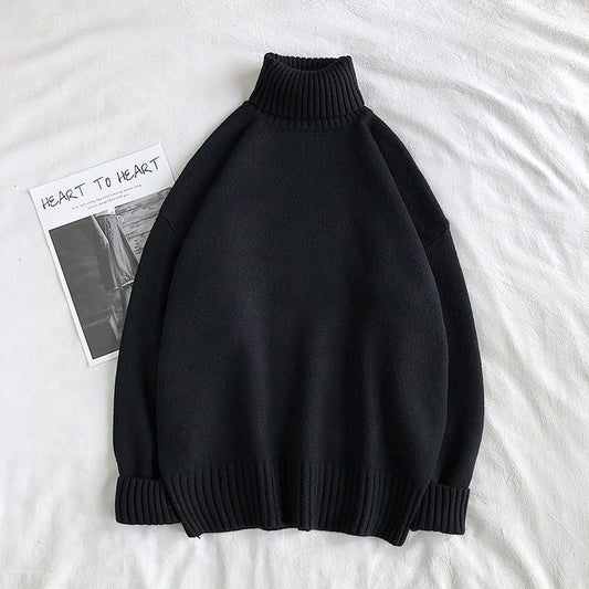 Rollkragenpullover - Herren Rollkragenpullover in Übergröße Strickpullover-Schwarz-M-Chaps Herrenmode