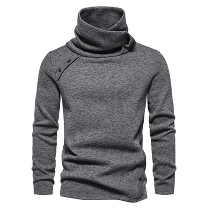 Rollkragenpullover – Langärmliger Pullover mit hohem Kragen für Herren-Dunkelgrau-XS-Chaps Herrenmode