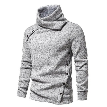 Rollkragenpullover – Langärmliger Pullover mit hohem Kragen für Herren-Hellgrau-XS-Chaps Herrenmode