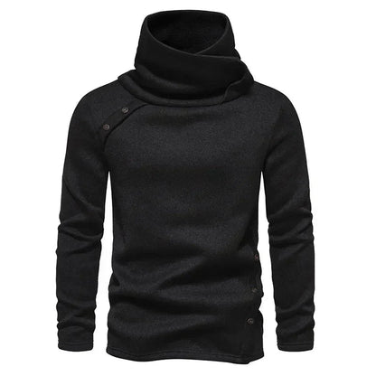Rollkragenpullover – Langärmliger Pullover mit hohem Kragen für Herren-Schwarz-XS-Chaps Herrenmode