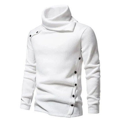 Rollkragenpullover – Langärmliger Pullover mit hohem Kragen für Herren-Weiß-XS-Chaps Herrenmode