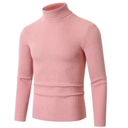 Rollkragenpullover – Slim Fit Strickpullover mit Rollkragen für Herren-Rosa-M-Chaps Herrenmode