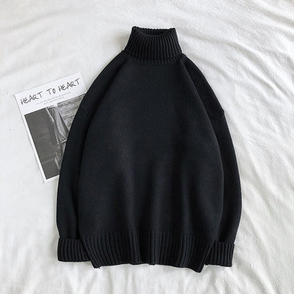 Rollkragenpullover | Warm | Loose Fit | Strickpullover | Winterkleidung für Männer-Schwarz-M-Chaps Herrenmode